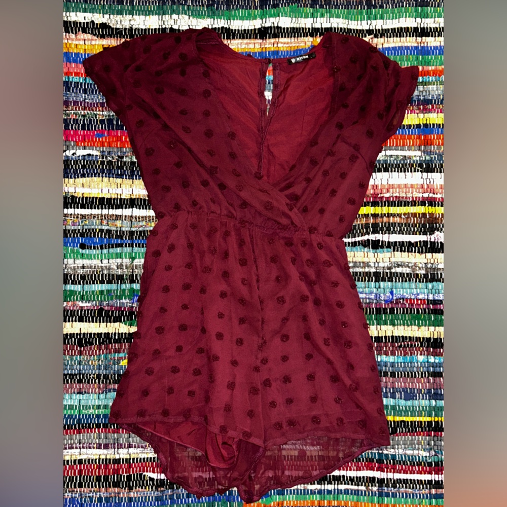 Burgundy Polka Dot Dress